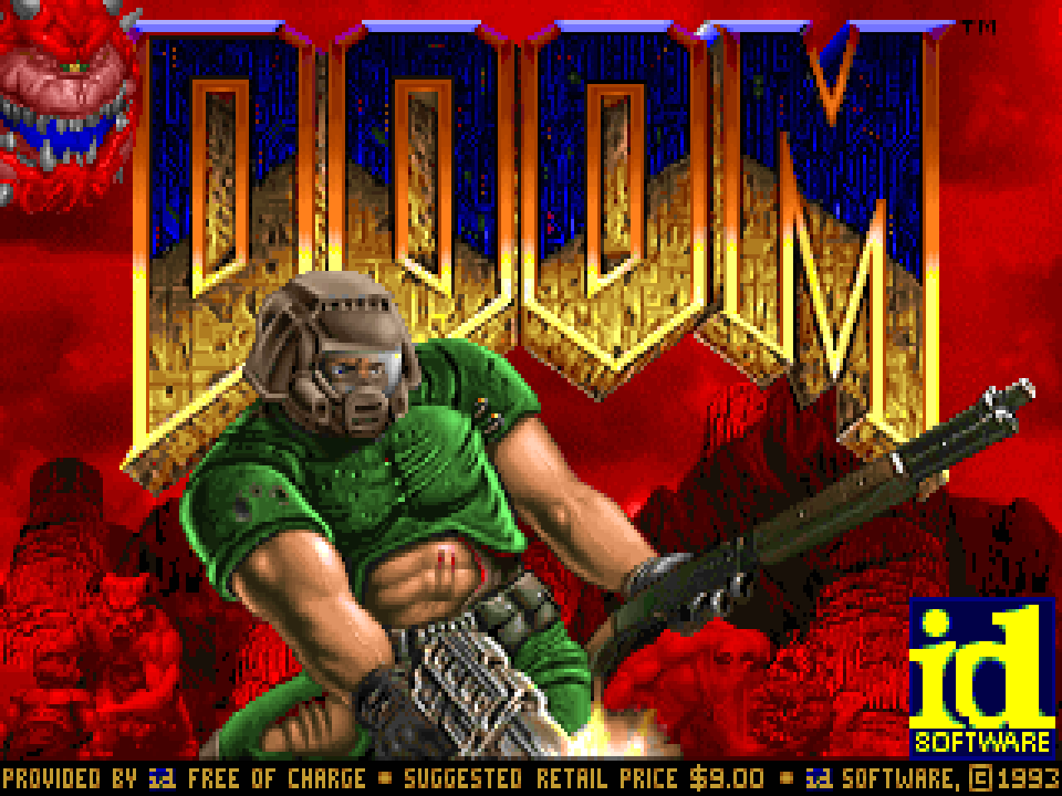 Pantalla de título de DOOM ejecutándose en el navegador